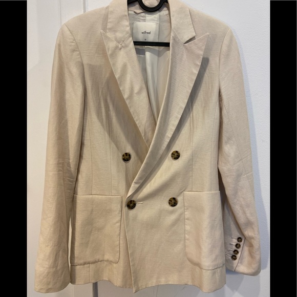 Aritzia Wilfred Parker Linen Blazer in Cream - Picture 4 of 7